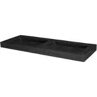 Forzalaqua Wastafel Oslo Hardsteen Gezoet Met 2 Kraangaten 140,5x51,5x9,5 cm