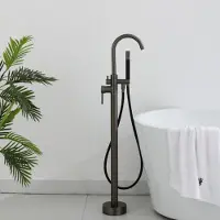 Boss & Wessing Vrijstaande Badkraan BWS Exclusive Pro Mat Zwarte Handdouche Gunmetal