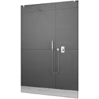 Boss & Wessing BWS Vrijstaande Inloopdouche Pro Line Helder Glas met Twee Stabilisatiestangen RVS Geborsteld (13 varianten)