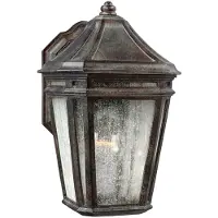 FEISS Wandlamp buiten Londontowne, bruin / roest, Glas, Landelijk, Wandlamp buiten