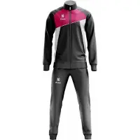 Beechfield Trainingspak Zeus Tuta Deka, Grijs/Fuchsia/Wit, maat 3YS (92-98)