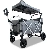 FUXTEC FUXLIFE bollewagen FX-CTL950 van , grijs - Premium, inklapbaar kindertransportwagentje met zonnedak, 5-punts veiligheidsgordels en geïntegreerde koeltas, grijs
