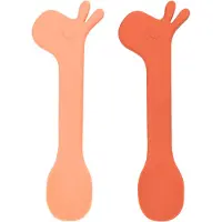 Done by Deer Lepels - Silicone - 2-pack - Tulpen - Papaja - - OneSize - Kinderbestek