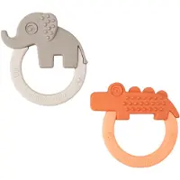 Done by Deer Beißring - 2er-Pack - Deer Friends - Papaya/Sand - - One Size - Beißringe