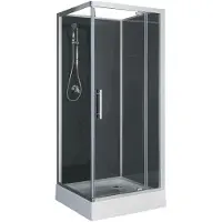 Xellanz Domino complete douchecabine 90x90x210 alu mat 5mm glas