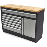 OEM Werkbank met 7 laden en deur, 136 cm, professionele werkplaatskast voor de inrichting van een werkplaats