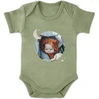 Yoursurprise Romper bedrukken - Korte mouw - Groen - 74/80