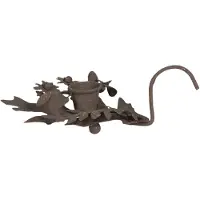 Clayre & Eef Kandelaar 13x9x3 cm Bruin Ijzer Bladeren Kaarsenstandaard Bruin Kaarsenstandaard