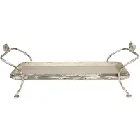 Clayre & Eef Decoratief Dienblad 60x32x21 cm Wit Ijzer Rechthoek Serveerschaal Wit Serveerschaal
