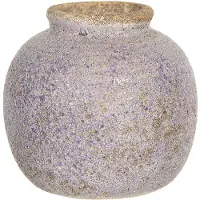 Clayre & Eef Vaas 8 cm Paars Keramiek Rond