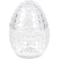 Clayre & Eef Glazen potje Ei Ø 9x12 cm Glas Potje Transparant Potje