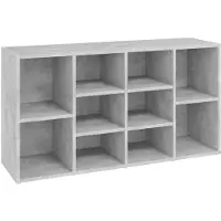 vidaXL Schoenenbank 103x30x55 cm bewerkt hout betongrijs