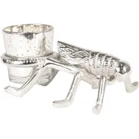 Clayre & Eef Zilvere Waxinelichthouder insect 17*11*6 cm 6AL0012