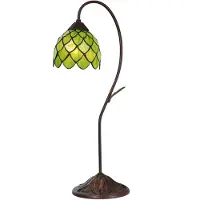 Clayre & Eef Tiffany tafellamp 5LL-6045, bruin / roest, Woon-/ Eetkamer, metaal, Tiffany, tafellamp