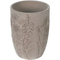 Clayre & Eef Bloempot Ø 18x25 cm Grijs Beige Steen Bloemen Bloempot binnen Grijs Bloempot binnen