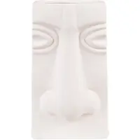 Clayre & Eef Vaas Gezicht 15x9x25 cm Wit Keramiek