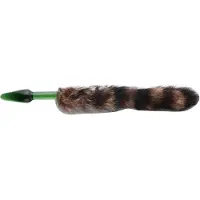 Auxfun Fluffy Butt Plug Vossen staart Groene glazen plug