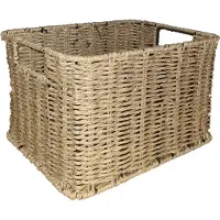 Wicked Seagrass - Fietsmand met Hengels - Riet - Licht Bruin - Aan Stuur