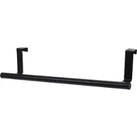 Bathroom Solutions Deurkapstok -handdoekrek - zwart - metaal - 37 cm - Kapstokken