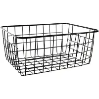 Merkloos 1x Opbergmanden draadmanden zwart 15 x 20 x 8 cm - Opbergmanden