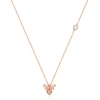 LGT JWLS Rose kleurige Dames ketting met Bijen Hanger en Zirkonia