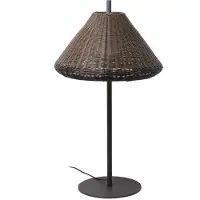 Faro Saigon terraslamp, bruine rieten kap, bruin / roest, Aluminium, Modern