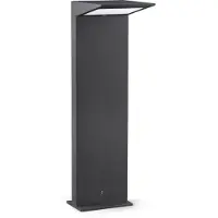 Faro LED-wegepaal Soleil, antraciet, metaal, IP54, sensor Soleil, zwart, Aluminium, Modern, Solar buitenverlichting