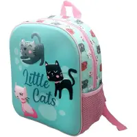 Teddy Toys schooltas Little Cats 24 cm polyester lichtblauw