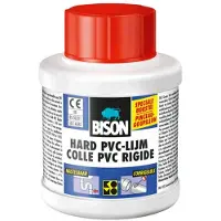 Bison Hard PVC-Lijm Flacon 100 ml, corrigeerbare, vloeibare THF-vrije hard PVC-lijm, geschikt voor allerlei klussen met PVC buizen tot een diameter van 16 cm