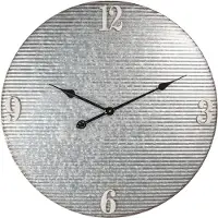 Clayre & Eef Grijs Wandklok Ø 60*5 cm / 1*AA van Metaal