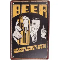 Clayre & Eef Wanddecoratie 20x30 cm Bruin Geel Metaal Beer Muurdecoratie Wandversiering Tekstbord