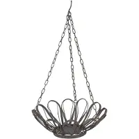 Clayre & Eef Planthouder Ø 37x58 cm Grijs Metaal Decoratie Plantenhouder Grijs Decoratie Plantenhouder