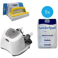 Intex - Zoutwatersysteem 26670GS & Zwembadzout 180 kg & WAYS Scrubborstel