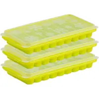 Forte Plastics 3x stuks Trays met Flessenhals ijsblokjes/ijsklontjes staafjes vormpjes 10 vakjes kunststof groen - IJsblokjesvormen