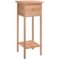 vidaXL Bijzettafel met lade 25x25x60 cm walnotenhout