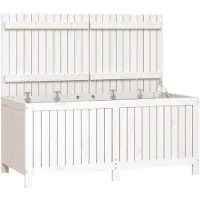 vidaXL Tuinbox 147x68x64 cm massief grenenhout wit