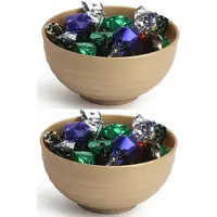 Forte Plastics Set van 4x kommetjes/schaaltjes - Dessert/ontbijt - Kunststof - D13 cm - Goud-kleurig - Kommetjes