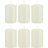 Trend Candles 6x Kaarsen ivoorwit 5 x 8 cm 18 branduren sfeerkaarsen - Stompkaarsen