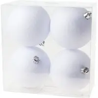 COSY&TRENDY 8x Witte kunststof kerstballen 10 cm - Glitter - Onbreekbare plastic kerstballen - Kerstboomversiering wit