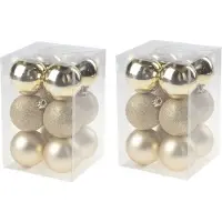 COSY&TRENDY Cosy & Trendy Kerstballen - 24x - 6 cm - goudkleurig - - Mat/glans - Onbreekbare plastic