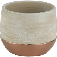 COSY&TRENDY Bloempot keramiek/aardewerk voor kamerplant koper D18 x H14 cm - Plantenpotten voor kamerplanten en kunstplanten