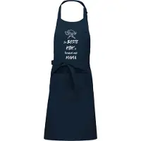 Kariban mijncadeautje - luxe schort - De beste kok is toevallig mijn MAMA - blauw/navy