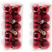 COSY&TRENDY Cosy & Trendy Kerstballen - 40x stuks - klein - donkerrood - 3 cm - Onbreekbare plastic kerstballen - Kerstversiering