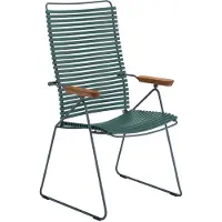 Houe CLICK Eetstoel met verstelbare rugleuning/bamboe armleuning stalen frame 2 stuks