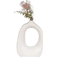 House Nordic Organisch witte keramische vaas 19x9x28,5cm
