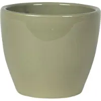 Ter Steege Steege Plantenpot/bloempot - glanzend - keramiek - mosgroen - 13 x 11 cm - Plantenpotten