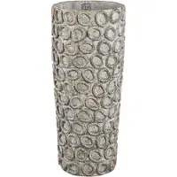 Ptmd Ginte Grey Cement Pot Round With Circles High L (Grijs, 22x50x22cm)