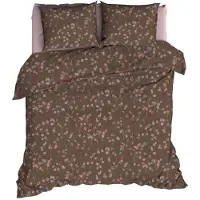Satin d'or Muriel Dekbedovertrek - Extra breed - 260x200/220 cm - Taupe/Rose