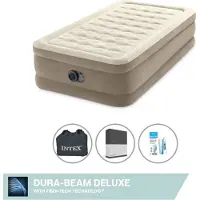 Intex Luchtbed - 1-Persoons - 99 x 191 x 46 cm - Beige - Inclusief pomp - Hoeslaken en Reparatieset