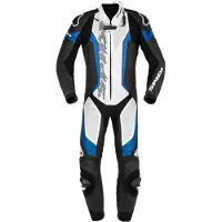 Spidi Laser Pro, lederen pak 1st. geperforeerd ,zwart/witte/blauw ,52